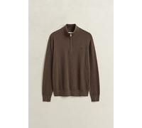 GANT Regular Fit Troyer aus Baumwoll-Woll-Mix in Dunkelbraun, Größe L