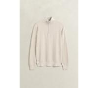 Troyer GANT "HERRINGBONE TEXTURE HALF ZIP", Herren, Gr. XXL, beige (clay beige), Strick, Obermaterial: 70% Baumwolle, 30% Wolle, normal normal, Rippbündchen, Pullover Troyer (74820603-XXL) clay beige