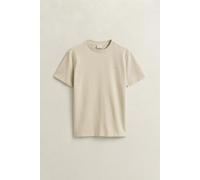 GANT T-Shirt mit Rundhalsausschnitt und Label-Stitching in Beige, Größe XXL