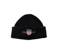 Gant Unisex Archive Shield Cotton Beanie-Mütze, Schwarz, Einheitsgröße EU