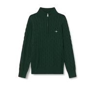 GANT Unisex Kinder Cotton Cable Half Zip Pullover, Tartan Green, 146-152 EU