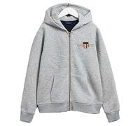 GANT Unisex Kinder D1. MED Archive Shield Zip Hoodie Kapuzenpullover, Light Grey Melange, 176