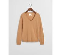 GANT - V-Neck Pullover aus Extra Fine Lambswool caramel beige - Gr. - M