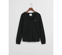 GANT Damen Extrafine Lambswool V-Neck Pullover, Black, 42