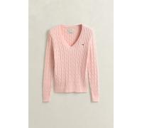 Gant Damen Strickpullover mit Zopfmuster Slim Fit, apricot, Gr. L