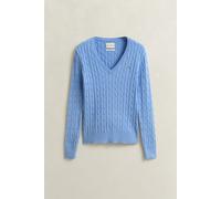 GANT - V-Neck Pullover mit Zopfmuster hydrangea blue - Gr. - L