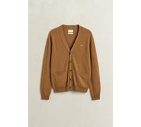 Gant - V-Neck Strickjacke aus Lambswool caramel brown - Gr. - XXL