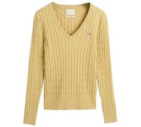 GANT Women's Stretch Cotton Cable V-Neck Pullover Sweater