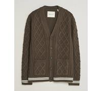 Gant Wool Cable Knitted Cardigan Shadow Brown Braun M
