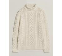 Gant Wool/Cotton Cable Knitted Turtleneck Cream Weiß M