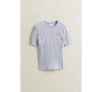 GANT - Zopfstrick Kurzarmpullover light blue - Gr. - S
