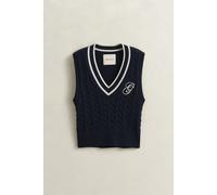 GANT Damen Zopfstrick Pullunder aus Baumwolle (L) EVENING Blau