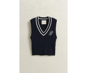 GANT - Zopfstrick Pullunder aus Baumwolle evening blue - Gr. - M