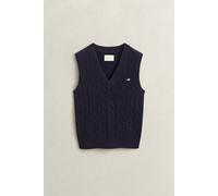 GANT Damen Zopfstrick Pullunder aus Lambswool (XXL) EVENING Blau