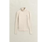 GANT - Zopfstrick Rollkragenpullover aus Stretch-Baumwolle faded beige - Gr. - L