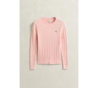 GANT Damen Zopfstrick Rundhalspullover aus Stretch-Baumwolle (XL) APRICOT Rosa