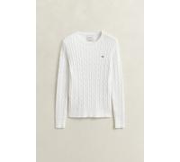 GANT - Zopfstrick Rundhalspullover aus Stretch-Baumwolle eggshell - Gr. - XL
