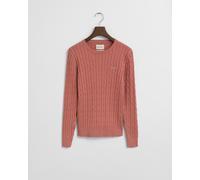 GANT - Zopfstrick Rundhalspullover aus Stretch-Baumwolle faded brick - Gr. - L