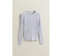 GANT - Zopfstrick Rundhalspullover light blue - Gr. - M