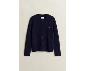 GANT - Zopfstrick Strickjacke aus Lambswool evening blue - Gr. - S