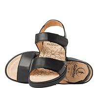 Ganter Riemchensandale GINA, aus vegetabil gegerbtem Leder 42 schwarz Damen Sandalen Übergrößen Spezialgrößen Schuhe 42 schwarz