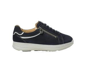 Ganter Karla Luise 2099123500 Dunkelblau - Schnürschuh mit loser Einlage - Damenschuhe Bequeme Schnürschuhe, Blau, leder (softnubuk) für Damen, blau, Größe 38 ½ EU
