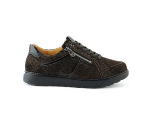 Ganter Kelly Schnürer espresso leo für Damen, animal, Größe 40 ½ EU / 7 UK