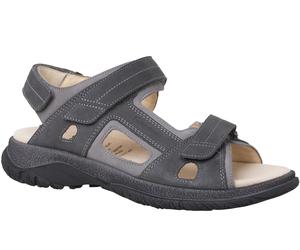 Ganter Ledersandale Giovanni (rustikales, grob genarbtes Leder, Wechselfußbett) dunkelgrau Herren, Größe Euro (US) 43 (10)