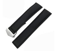GANYUU Für Tag Heuer CARRERA AQUARACER 20 mm 22 mm Uhrenarmbänder Segeltuch Nylon Leder Uhrenarmband Faltschnalle Schwarz Uhrenarmband (Farbe: Schwarz Silber, Größe: 20 mm)