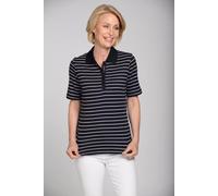 T-Shirt CLARINA "HEINRICH", Damen, Gr. 46, blau (marine), Obermaterial: 100% Baumwolle., gestreift, comfort fit, hoch geschlossener Ausschnitt, Shirts T-Shirt, Pima Cotton Interlock (42669535-46) mari
