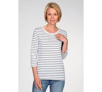 Rundhalsshirt CLARINA "NICOLE", Damen, Gr. 48, weiß, Obermaterial: 100% Baumwolle., comfort fit, Rundhals, 3/4-Ärmel, Shirts, Pima Cotton Interlock (94681518-48) weiß