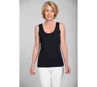 Tanktop CLARINA "Hannah", Damen, Gr. 38, blau (marine), Obermaterial: 100% Baumwolle., unifarben, Rundhals, ohne Ärmel, Tops, Pima Cotton Interlock (75254822-38) marine