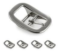 Ganzoo Edelstahl Gürtelschnalle Silber 4er Set, Dornschließe mit Doppelsteg, für Bänder und Gürtel bis 26mm, 63x49mm, für Paracord 550 Knüpfprojekte, Armband, Jeansgürtel, Hundehalsband als Verschluss