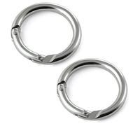 Ganzoo Karabinerringe aus Aluminium mit Schnapp-Öffnung, Schlüsselring-Karabinerhaken Silber, 2er Set, 38 mm Durchmesser, 30 mm innen, 4 mm dick, 22 mm Öffnung