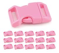Ganzoo Klick-Verschluss aus Kunststoff im 15er Set, 5/8" / Klippverschluss/Steckschließer/Steckverschluss für Paracord-Armbänder, Hunde-Halsbänder, Rucksack, Farbe: pink
