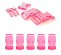 Ganzoo Klickverschluss aus Kunststoff im 5er Set, Klippverschluss/Steckschließer/Steckverschluss für Paracord-Armbänder, Hunde-Halsbänder, Rucksack, Farbe: pink