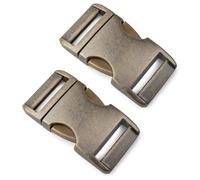 Ganzoo Metall-Klickverschluss Alumaxx Set 2 Stück, 1" / Klippverschluss/Steckschließer Steckverschluss für Paracord-Armbänder, Hunde-Halsbänder, Rucksack, vermessingt, Farbe: Goldoptik antik