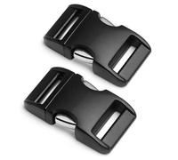 Ganzoo Metall-Klickverschluss Alumaxx, Set 2 Stück, 3/4" Klippverschluss/Steckschließer/Steckverschluss für Paracord-Armbänder, Hunde-Halsbänder, Rucksack, pulverbeschichtet, Farbe: schwarz matt