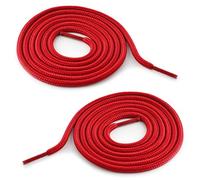 Ganzoo Schnürsenkel rund rot, 3 Paar, 120 cm, 4 mm Durchmesser, farbechte formstabile Synthetik, maschinenwaschbar, Rundprofil für zuverlässigen Halt, für Sneaker Wanderstiefel Arbeitsschuhe