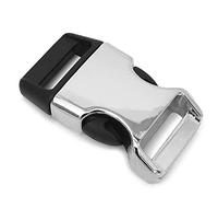 Ganzoo Steckschnallen 4er Set 3/4 Zoll, Klickverschluss Metall/Kunststoff in silber schwarz, für 20 mm Gurte, Reparatur und Basteln, Paracord-Armband, Halsband, Rucksackriemen, Helmverschluss