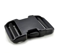 Ganzoo Steckverschluss XXXL Kunststoff, 3er Set, schwarz, doppelseitige Steckschnallen leicht gebogen, für Paracord-Armband, Halsband, Rucksackriemen, Gurte, Kordeln, Fahrradhelm, Schlitz 50 mm