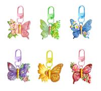 Gaodercha 6pcs Schmetterling Schlüsselanhänger bunte Schmetterlinge Tasche Anhänger Blume geflügelte Schmetterlings Schlüsselanhänger niedliche Schmetterlings Schlüsselanhängers Tasche für Frauen