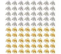 Gaodercha 80 Stück Elefanten Charms Metalllegierung Tier Charms Silber Gold Charmss für Schmuck machen DIY Ohrring Armband Halskette Anhänger