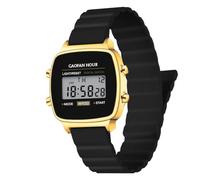 GAOFAN HOUR Wasserdicht Damen Digital Sportuhren mit Alarm Kalender Stoppuhr Chronograph Klassisch Quadratisches Gehäuse, Gold - Schwarz, Classic