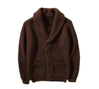 GaoLeAve Japanische Warme Verdickte Revers Gestrickte Strickjacken Lose Beiläufige High Street Gestrickte Pullover Männer Tops Kleidung HY020 M