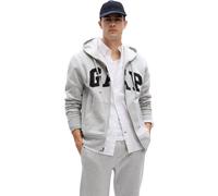 GAP Herren Logo Heritage Hoodie Hooded Full Zip Sweatshirt, Hell, meliert, Grau, Medium
