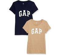 GAP Damen 2er-Pack T-Shirt mit Klassischem Logo Hemd, Mohave, Klein