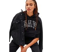 Gap Damen Kapuzen Logo Sweatshirt, True Black, M