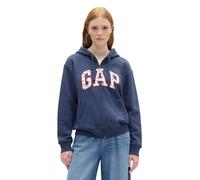 GAP Damen-Kapuzenpullover mit Logo, durchgehender Reißverschluss, Marineblaue Kirschen, L