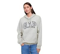 Gap Damen Logo Hoodie Hooded Full Zip Sweatshirt, Hell, meliert, Grau, L